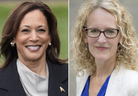 Democratic Presidential Nominee Kamala Harris and Rev. Jenifer Butler. Side by side headshots of Kamala Harris and Jennifer Butler.