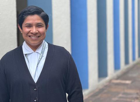 Sr. Brenda Hernandez, of the Daughters of Immaculate Mary of Guadalupe, poses for a photo March 31, 2025 after a meeting of the Global Research Network in Mexico City. Hernandez has a passion for data collection, which has helped women religious in Mexico provide help for older or sick members. (GSR photo/Rhina Guidos)