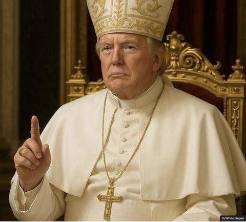 US President Donald Trump has attracted criticism from some Catholics after posting an AI-generated image of himself as the pope. (OSV News/X, White House)