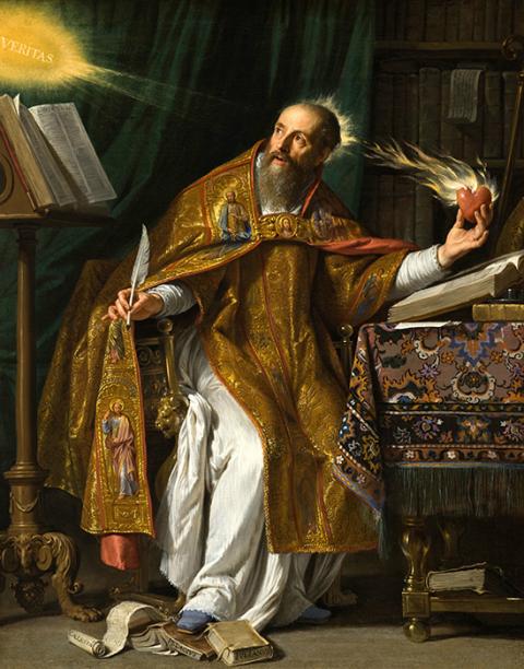 This is a 17th-century painting of St. Augustine by artist Philippe de Champaigne. The saint lived in the years 354-430 and is considered a church father and doctor of the church. (OSV News/Los Angeles County Museum of Art, public domain)
