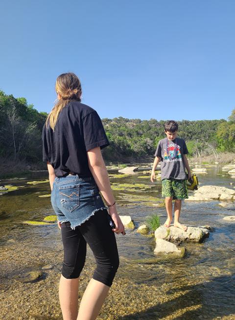 Elisa Johnston's kids at Dinosaur Valley State Park, Texas, in March 2023 (Courtesy of Elisa Johnston)