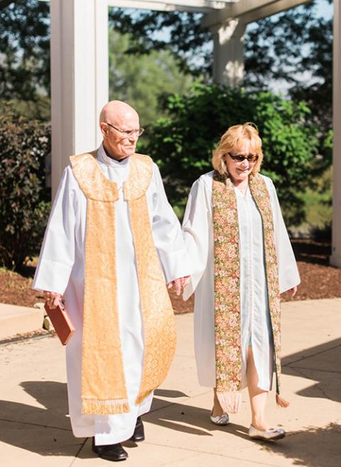 Phil and Linda Marcin in 2016 after they officiated the wedding of their son Phillip and his wife, Maggie (Courtesy of Phil and Linda Marcin)