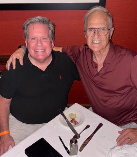 Jesuit Fr. Greg Goethals at dinner with Tom Fox on Oct. 17, 2025 (Facebook/Greg Goethals)