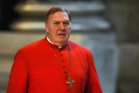 Cardinal Joseph Tobin of Newark, N.J., arrives in St. Peter’s Basilica for the Mass “Pro Eligendo Romano Pontifice” (“for the election of the Roman pontiff”) at the Vatican May 7, 2025. (CNS/Lola Gomez)