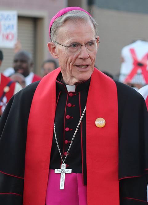 Archbishop John C. Wester of Santa Fe, New Mexico, is pictured during a march in El Paso, Texas, March 24, 2025, protesting the U.S. government's mass deportation program. (OSV News/Bob Roller)