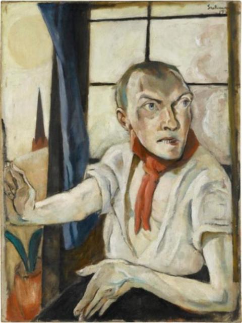 "Self-portrait with Red Scarf" by Max Beckmann, 1917 (Staatsgalerie Stuttgart)
