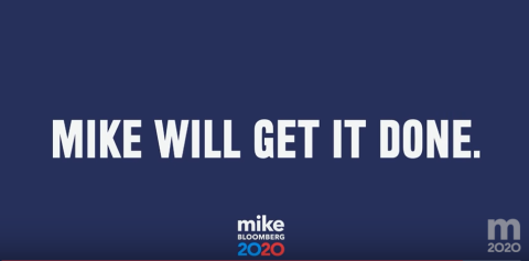 A screengrab from one of former New York City Mayor Michael Bloomberg's campaign advertisements
