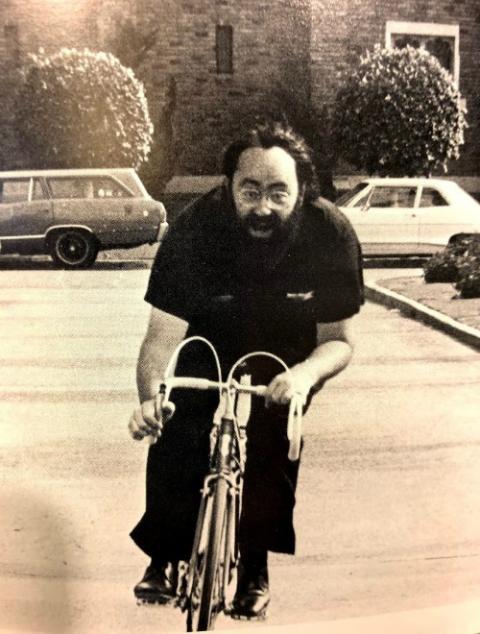 Jesuit Fr. James Rude in 1974: An annual bicycle rally, the CAM-a-thon, involved hundreds of students from Loyola High School and many other schools riding together in a 35-mile loop around the city to raise money for Christian Action Movement projects.