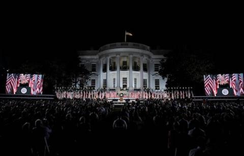 The White House is seen during the Republican National Convention in Washington Aug. 27, when President Donald Trump delivered his acceptance speech as the Republican presidential nominee. (CNS/Reuters/Carlos Barria) The White House is seen during the Republican National Convention in Washington Aug. 27, when President Donald Trump delivered his acceptance speech as the Republican presidential nominee. (CNS/Reuters/Carlos Barria)