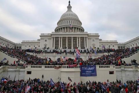 President Donald Trump supporters breach the U.S. Capitol in Washington Jan. 6, 2021. (CNS/Reuters/Leah Millis)