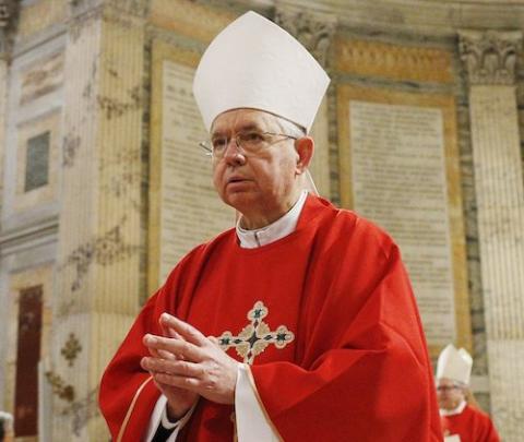 Archbishop José Gomez of Los Angeles, president of the U.S. Conference of Catholic Bishops, at the Basilica of St. Paul Outside the Walls in Rome Jan. 31, 2020 (CNS/Paul Haring) Archbishop José Gomez of Los Angeles, president of the U.S. Conference of Catholic Bishops, at the Basilica of St. Paul Outside the Walls in Rome Jan. 31, 2020 (CNS/Paul Haring)