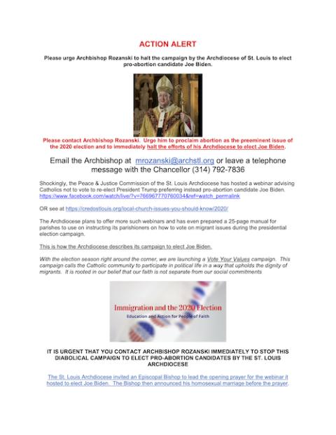 Flyer circulated by Credo of the Catholic Laity in September 2020 Flyer circulated by Credo of the Catholic Laity in September 2020