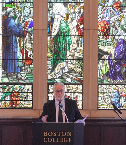 Dennis Doyle speaks at Boston College Sept. 24. (Courtesy of the Lonergan Institute at Boston College)