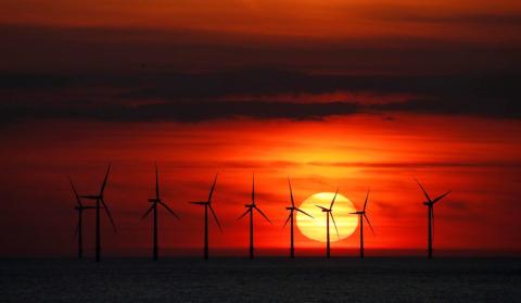 Renewable energy ranked high among climate change solutions supported by respondents in international survey. (CNS photo/Phil Noble, Reuters)