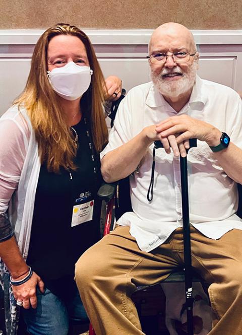 Writer Cathleen Falsani and Franciscan Fr. Richard Rohr during the weeklong symposium in Albuquerque, New Mexico, in late July (Courtesy of Cathleen Falsani)