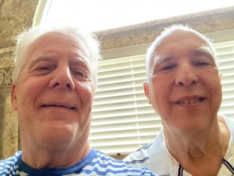 St. Thomas More Newman Center parishioner Joseph Gentilini, right, with his husband, Leo Radel (Courtesy of Joseph Gentilini) St. Thomas More Newman Center parishioner Joseph Gentilini, right, with his husband, Leo Radel (Courtesy of Joseph Gentilini)