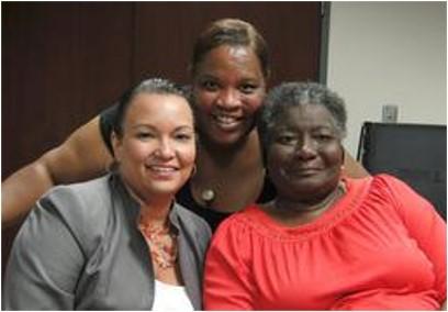 Cheryl Johnson, center, and Hazel M. Johnson, right, are seen with Lisa P. Jackson, the first African American to serve as administrator of the U.S. Environmental Protection Agency (2009-2013). (Courtesy of People for Community Recovery)