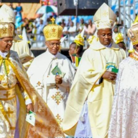 Procession of the bishops of the Association of Member Episcopal Conferences in Eastern Africa during the AMECEA 20th Plenary Assembly (Courtesy of Radio Maria Tanzania)