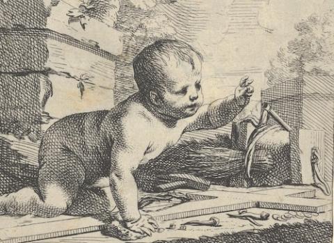 Detail of engraving "The Infant Jesus" by Charles Le Brun, before 1642 (Metropolitan Museum of Art) Detail of engraving "The Infant Jesus" by Charles Le Brun, before 1642 (Metropolitan Museum of Art)