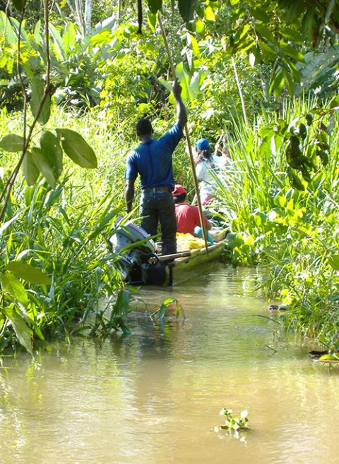 For many who live in Colombia's Choco region, the Atrato River and its tributaries is many things: transport system, economic hub, recreational center and cultural site. (Courtesy of ABColombia) For many who live in Colombia's Choco region, the Atrato River and its tributaries is many things: transport system, economic hub, recreational center and cultural site. (Courtesy of ABColombia)
