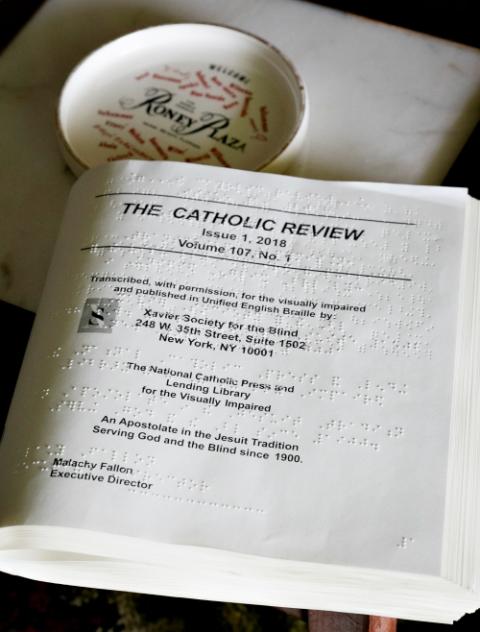 Catholic materials in Braille are seen at the residence of Adelina Maideski. (CNS/Tom Tracy) Catholic materials in Braille are seen at the residence of Adelina Maideski. (CNS/Tom Tracy)