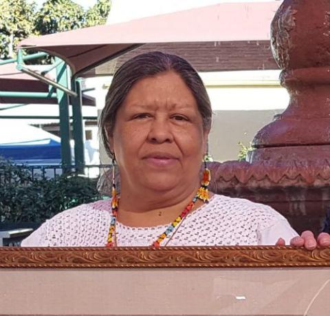 Longtime Dolores Mission parishioner Rita Chairez works in restorative justice, investing much of her time visiting persons in prison. (NCR photo/Dan Morris-Young)