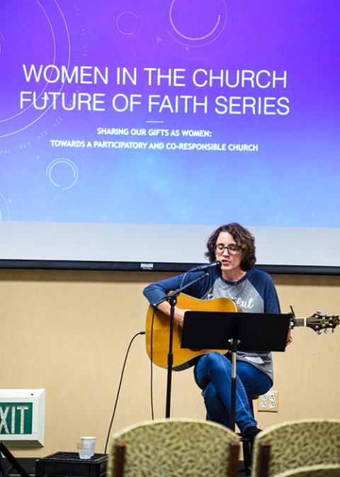 Catholic musician Sarah Hart performs during the Future of Faith series event on Nov. 4, 2019. (Katie Gonzalez) Catholic musician Sarah Hart performs during the Future of Faith series event on Nov. 4, 2019. (Katie Gonzalez)