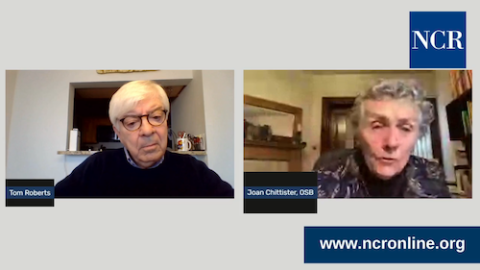 Tom Roberts and Benedictine Sr. Joan Chittister during the NCR Facebook Live discussion Nov. 3 (NCR screenshot) Tom Roberts and Benedictine Sr. Joan Chittister during the NCR Facebook Live discussion Nov. 3 (NCR screenshot)