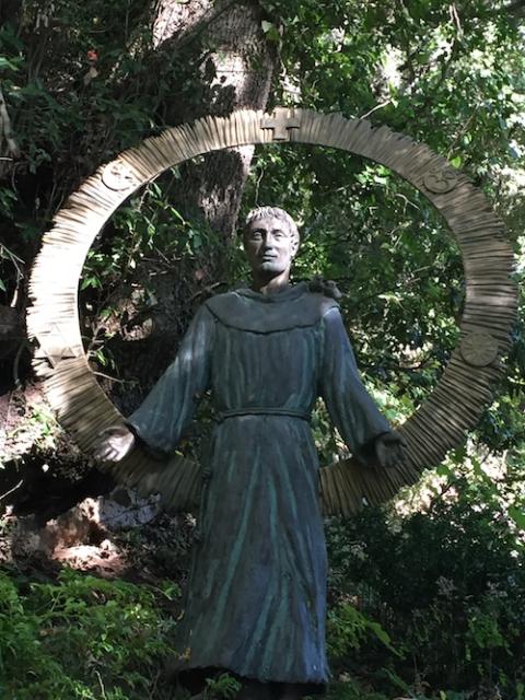 Image of St. Francis of Assisi near the saint's hermitage on Mt. Subasio in Italy. (Barbara Fraser)