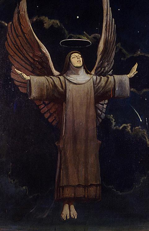 A painting in a church depicts St. Christina the Astonishing. (Wikimedia Commons/Patrick3Lopez) A painting in a church depicts St. Christina the Astonishing. (Wikimedia Commons/Patrick3Lopez)