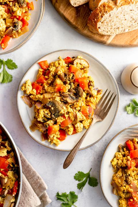 Tofu scramble with vegetables and spices (At Elizabeth's Table/Elizabeth Varga)