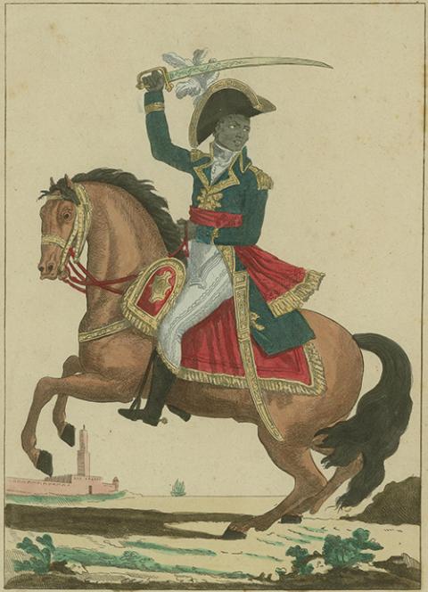 A circa-1800 engraving of Toussaint Louverture, part of a series of portraits of generals of the French Revolution (Wikimedia Commons/John Carter Brown Library)