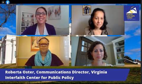 Members of Virginia Interfaith Power & Light participate in a webinar on "climate in the pulpits" on Sept. 3. The event was part of IPL's Faith Climate Voter Campaign to engage religious communities to factor environmental issues into their vote. (Interfa