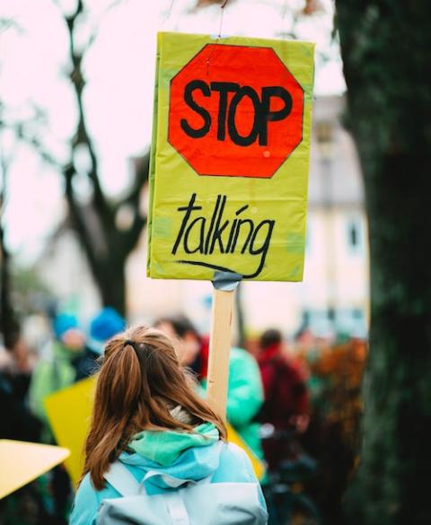 Photo of Fridays for future climate protest. (Unsplash/Markus Spiske)