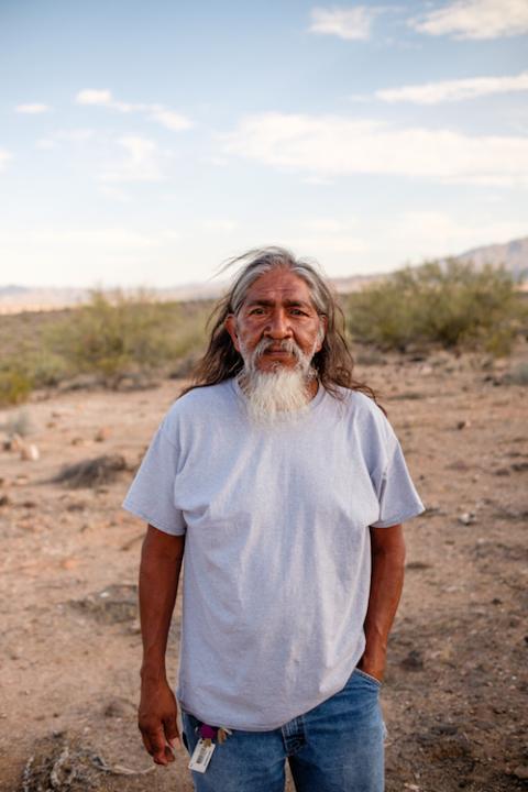 Ivan Bender is the caretaker of the Hualapai Tribe's Cholla Canyon Ranch, and was the first to discover exploratory drilling around the perimeter of the tribe's property. (Roberto (Bear) Guerra/High Country News)