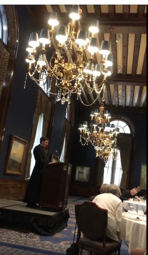 Fr. James Altman speaks at the Union League Club of Chicago on Oct. 9. (NCR screenshot)