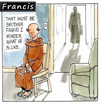 Francis, the comic strip: Meet Leo's replacement — Brother Fabio!
