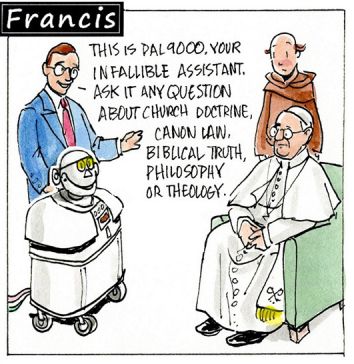 Francis, the comic strip: Francis gets an infallible robot assistant.