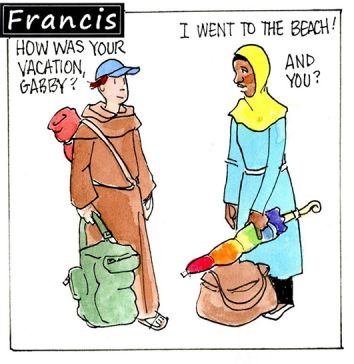 Francis, the comic strip: Everybody is back from summer vacation.