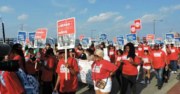 Labor unions rally in support of immigrants, against child detention ...