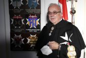Fra' Marco Luzzago is pictured at the headquarters of the Knights of Malta before an election in Rome in this Nov. 8, 2020, file photo. (CNS/Paul Haring)