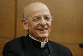 Spanish Msgr. Fernando Ocariz, prelate of Opus Dei, is pictured during a media opportunity at the University of the Holy Cross in Rome Jan. 24, 2017. (CNS photo/Paul Haring)