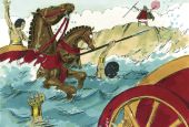 A children's Bible illustration of Exodus, Chapter 15 (Wikimedia Commons/Distant Shores Media/Sweet Publishing)