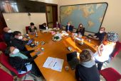 Members of a delegation from Latin America meet with Caritas Internationalis at the Vatican. (Courtesy of Guilherme