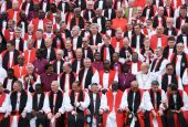 Bishops prepare for a group photo during the 2008 Lambeth Conference at the University of Kent in Canterbury. Photo by Scott Gunn/ACNS
