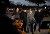 Members of an Islamic center in Colleyville, Texas, in the Dallas–Fort Worth metro area are interviewed by the media Jan. 15 about a hostage situation at Congregation Beth Israel in Colleyville. (CNS/Reuters/Shelby Tauber)