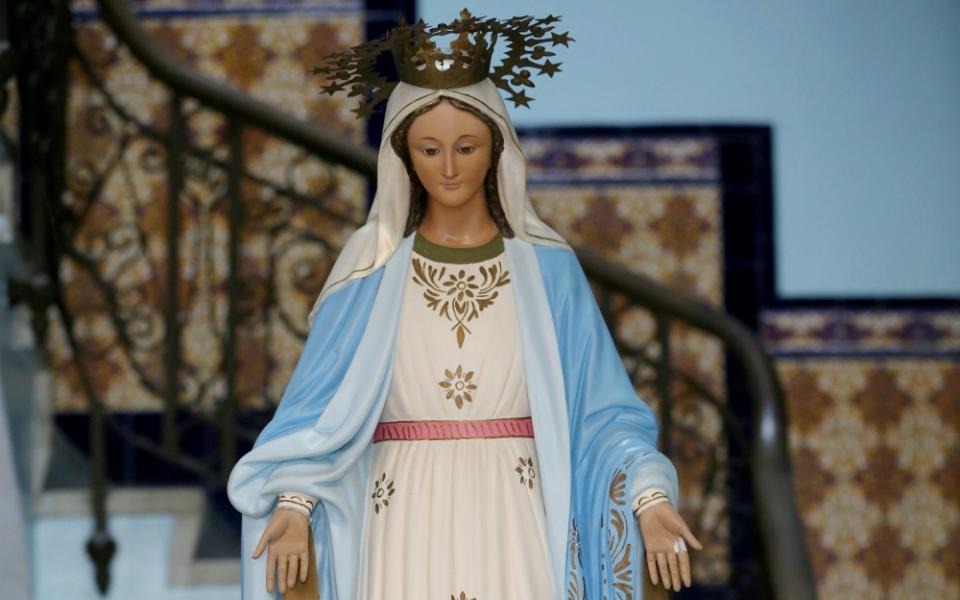 A statue of Mary is seen in the hallway at Mutual Help Catholic Hospital in San Juan, Puerto Rico, Oct. 25, 2017, more than one month after Hurricane Maria devastated the island. (CNS/Bob Roller)