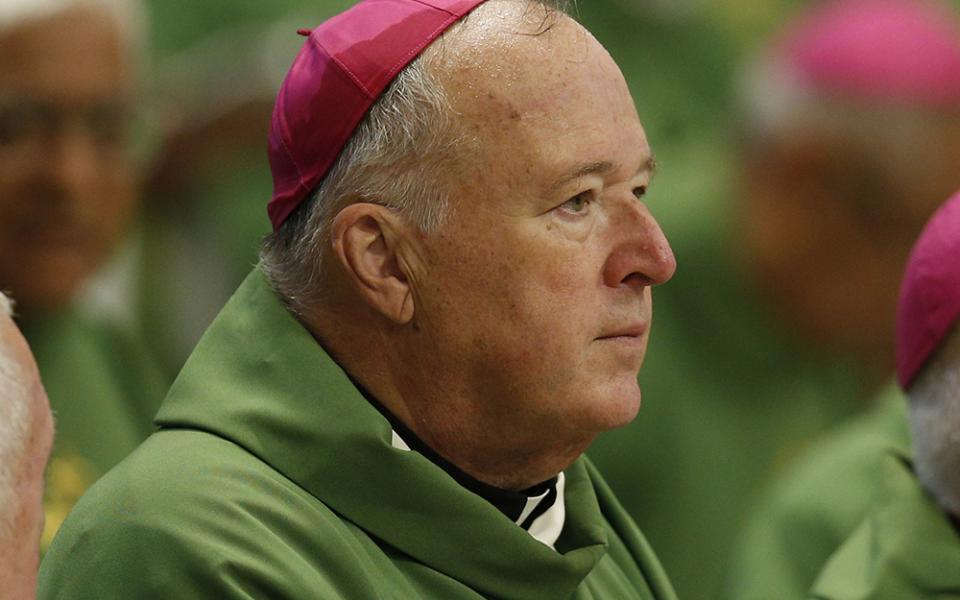 San Diego Bishop Robert McElroy attends the opening Mass of the Synod of Bishops for the Amazon celebrated by Pope Francis in St. Peter's Basilica at the Vatican Oct. 6, 2019. (CNS/Paul Haring)
