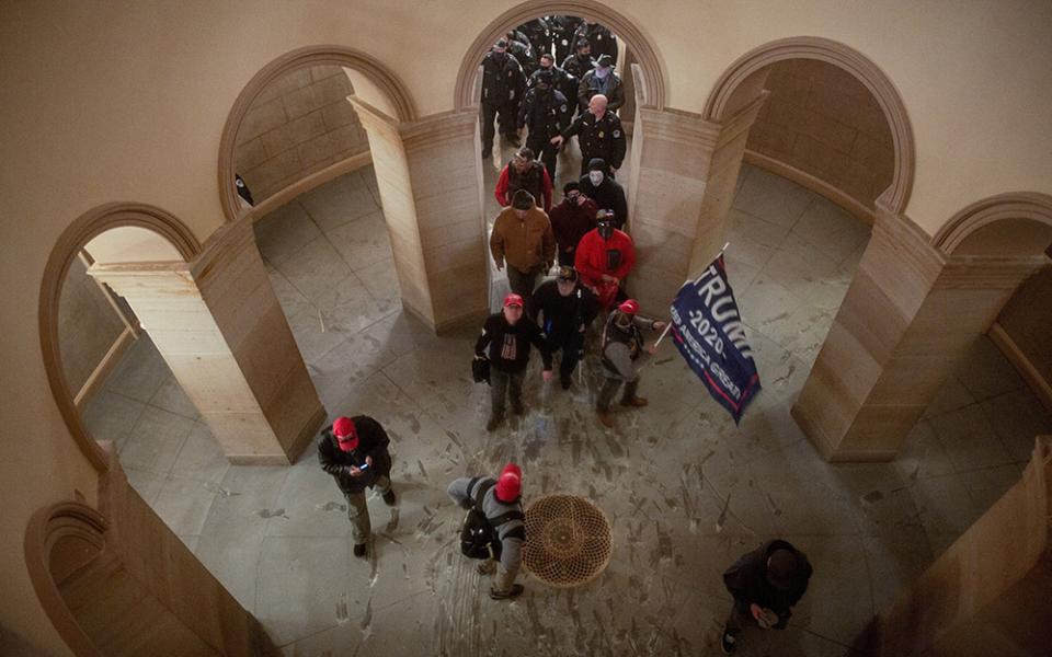 Supporters of President Donald Trump storm the U.S. Capitol in Washington Jan. 6, after a rally to contest the certification of the 2020 presidential election. (CNS/Ahmed Gaber, Reuters)