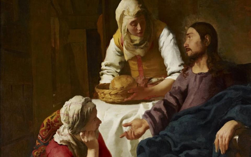 A portion of "Christ in the House of Martha and Mary" by Johannes Vermeer circa 1665 (Wikimedia Commons/Google Cultural Institute)